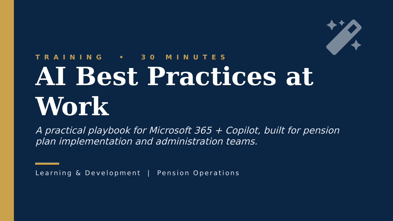 AI Best Practices at Work — slide 1 of 13