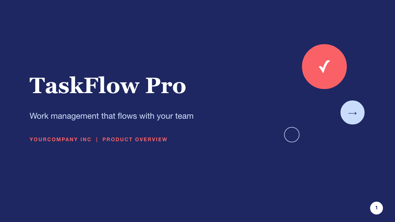 TaskFlow product overview, first slide